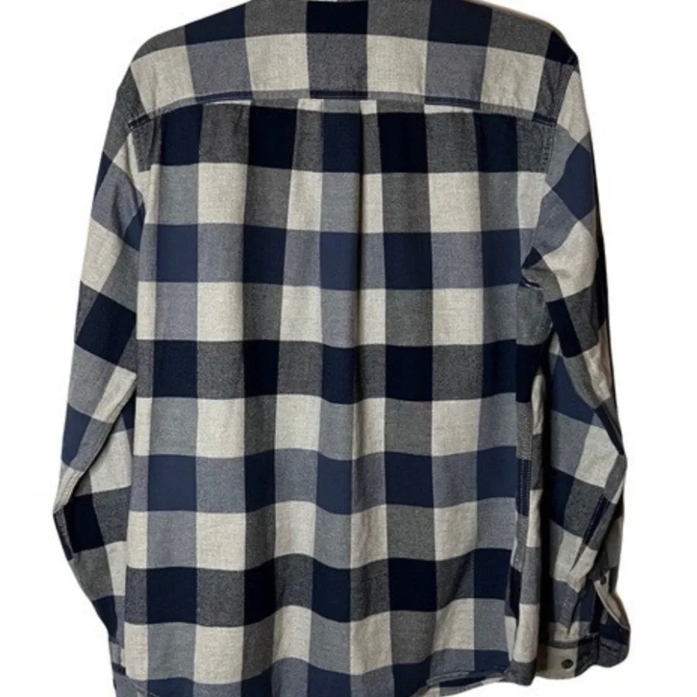 Men's Blue and Gray flannel Shirt Eddie Bauer size TL